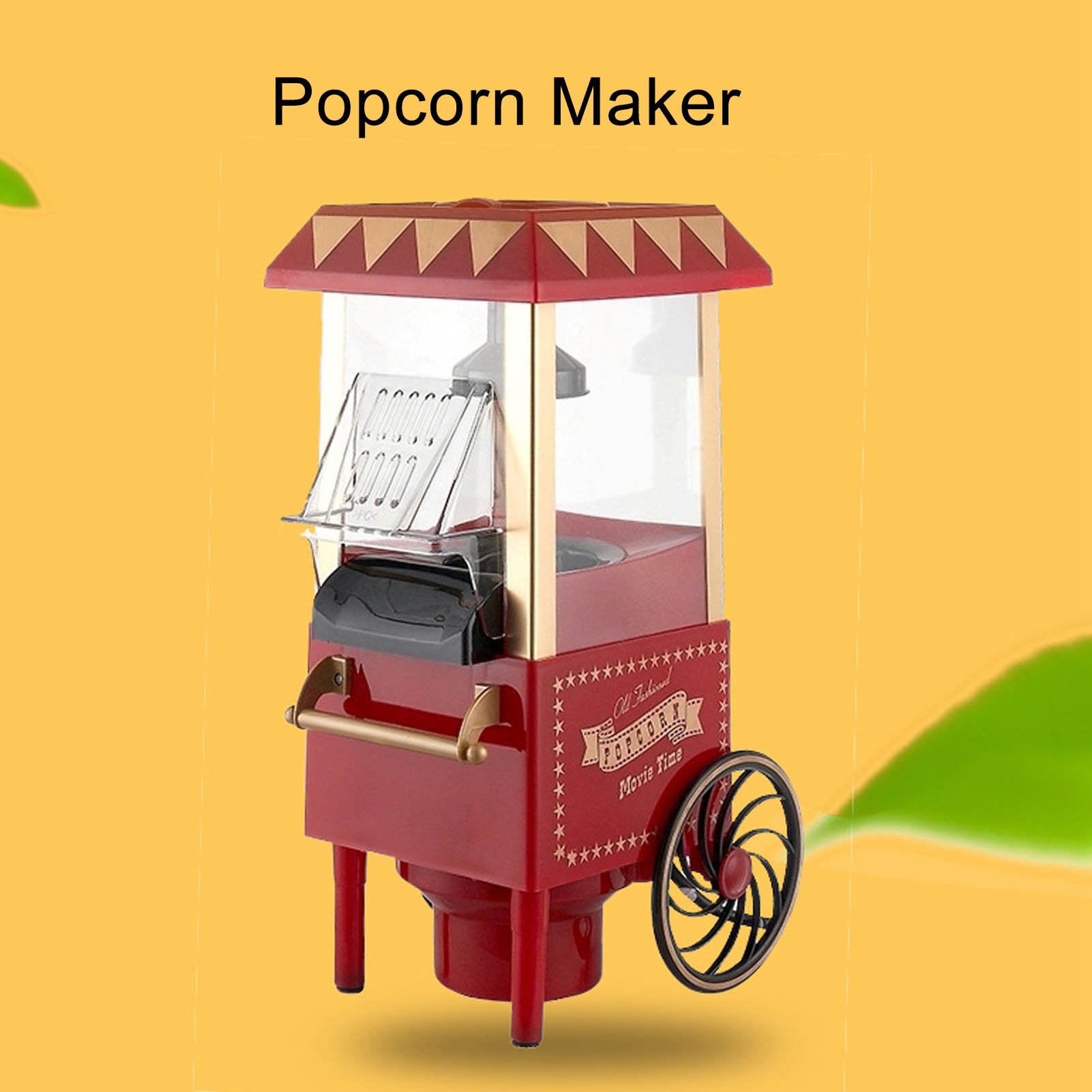 Air Popcorn Maker - Automatic Popcorn Popper Popcorn Machine Red