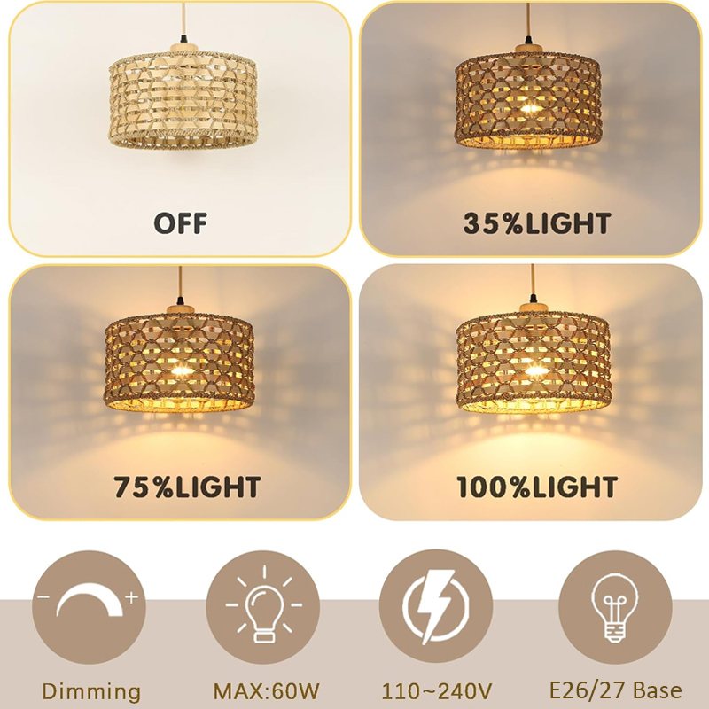 Wicker Rattan Pendant Lamp Tea - огляд і ціна Kitchen Appliances Vintage