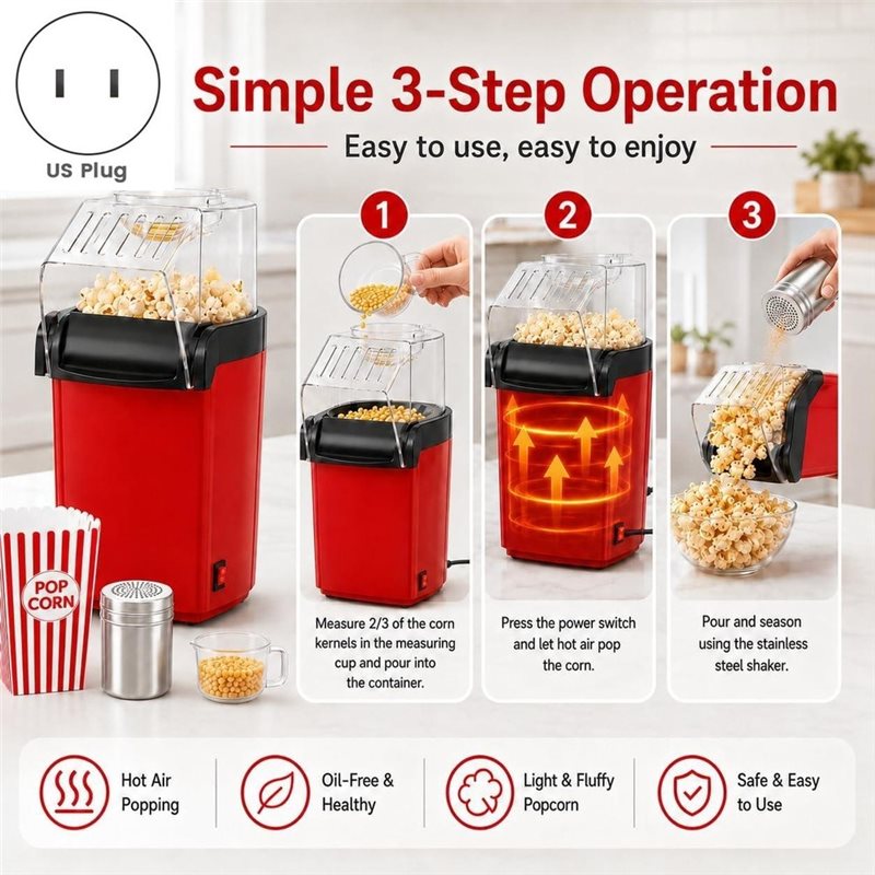 A83G-Hot Air Popcorn Maker Wit - огляд і ціна Air Popcorn Maker
