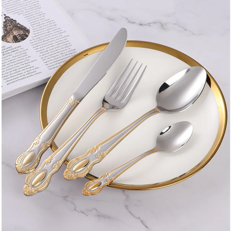 Golden Cutlery Set,Luxury Retr - огляд і ціна Kitchen Appliances Luxury